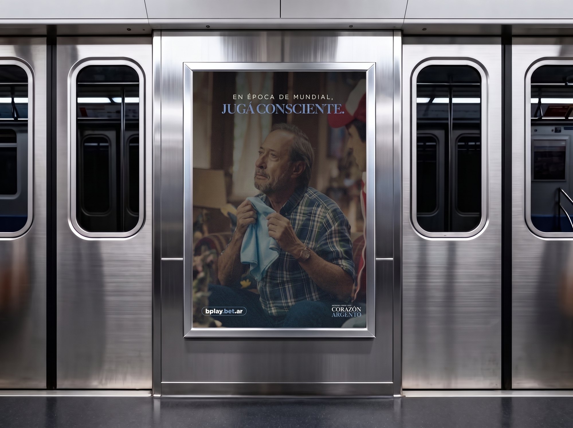 Bplay OOH — En época de Mundial, jugá consciente, en puertas de subte