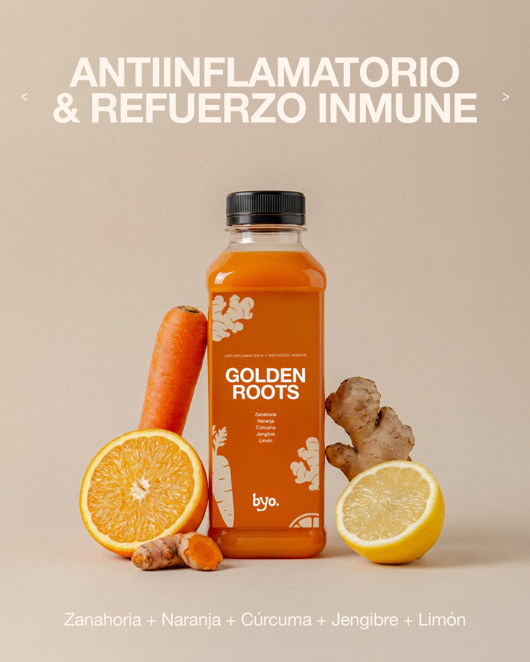 Byo — Jugo Golden Roots: antiinflamatorio y refuerzo inmune