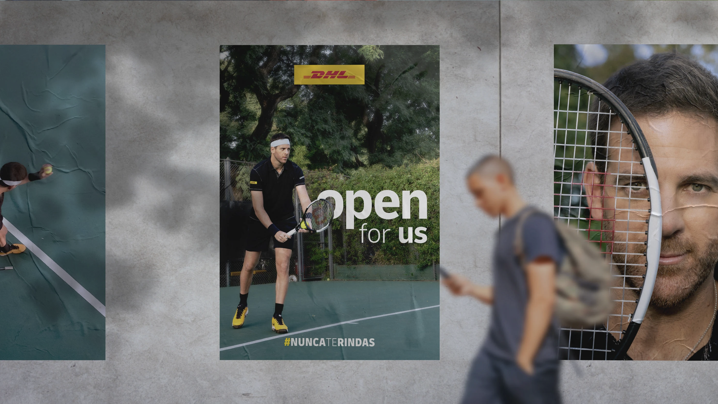 DHL Open for Us — three street posters